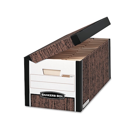 Bankers Box Bankers Box, 12x10x15, PK12, 12.13" W, 15" D, 10" H, Hinged Lid Closure, Woodgrain 00052